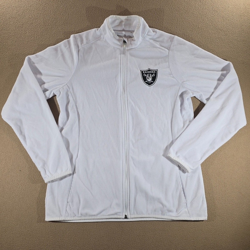 Antigua Women's Las Vegas Raiders White Full-Zip Jacket Medium